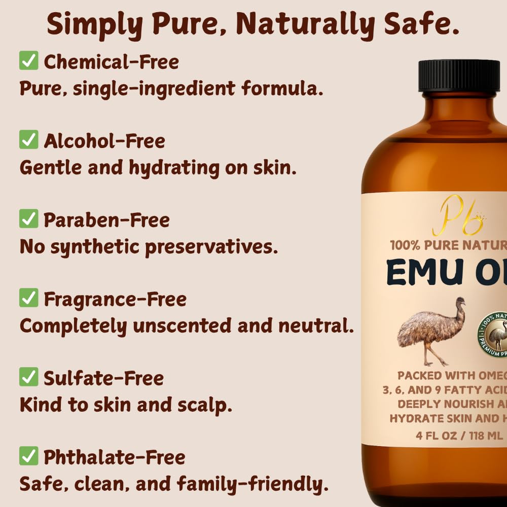 Pomberries emu oil texture close-up showing lightweight non-greasy absorption