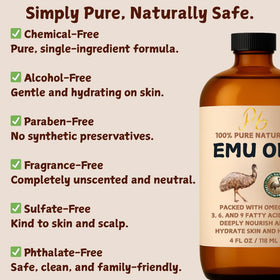 Pomberries emu oil texture close-up showing lightweight non-greasy absorption