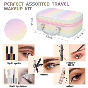 pomcral makeup brushes and tools arranged to show brush types and precise application