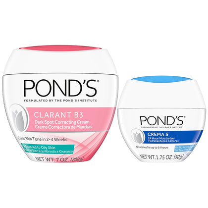 POND'S clarant b3 full-size jar shown front, clear labeling for targeted brightening