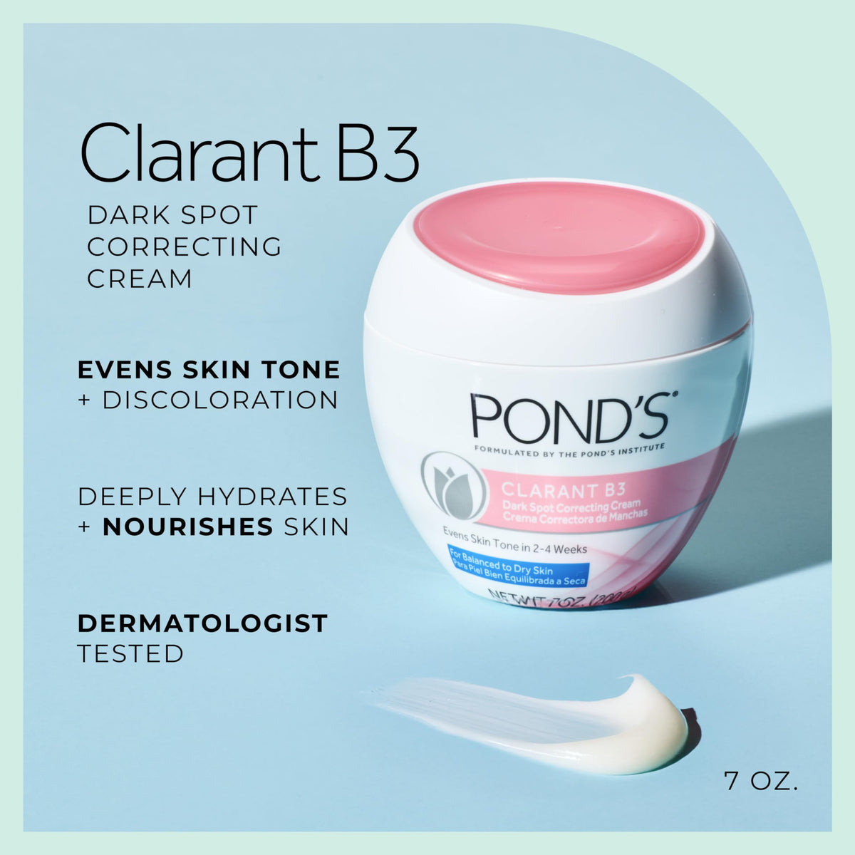 POND’S jar top view revealing cream consistency and premium look