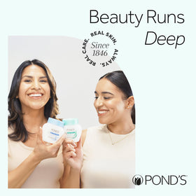 POND’S label vitamins closeup highlighting B3 and vitamin C blend