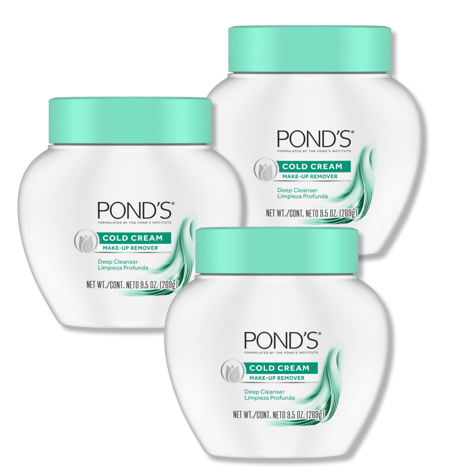 POND'S cold cream front jar showing product branding and size benefit