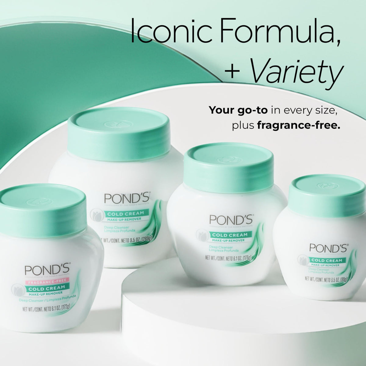 POND'S cold cream label close-up highlighting key ingredients for clarity benefit