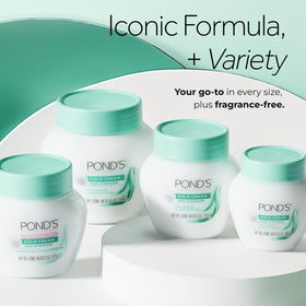 POND'S cold cream label close-up highlighting key ingredients for clarity benefit