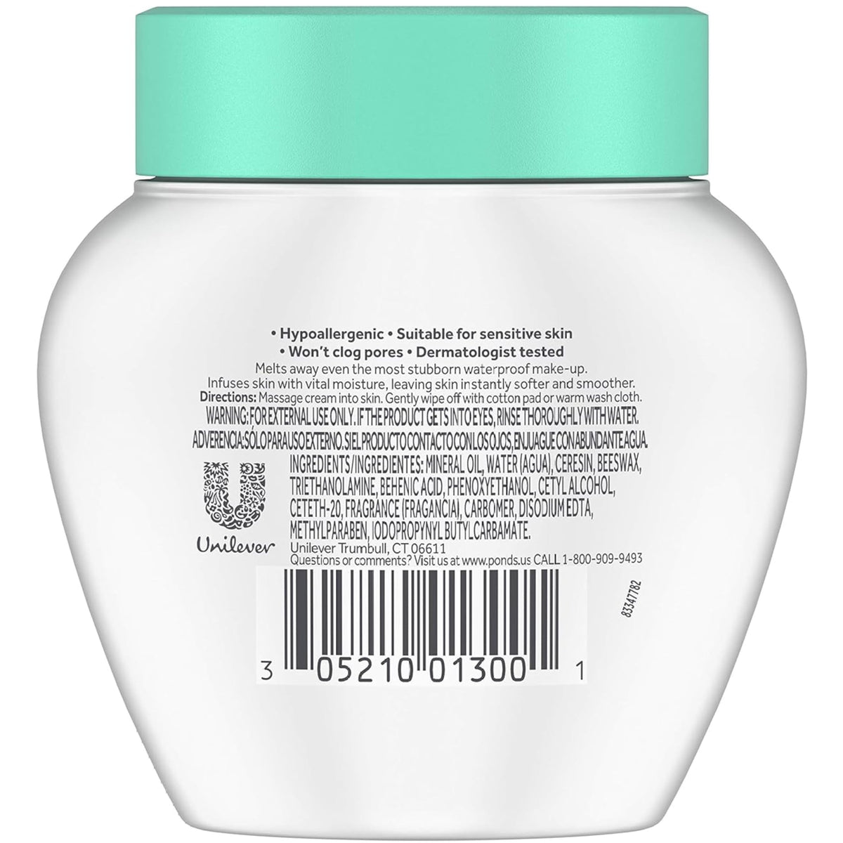 POND'S cold cream size comparison travel-friendly 3.5 oz jars for convenience