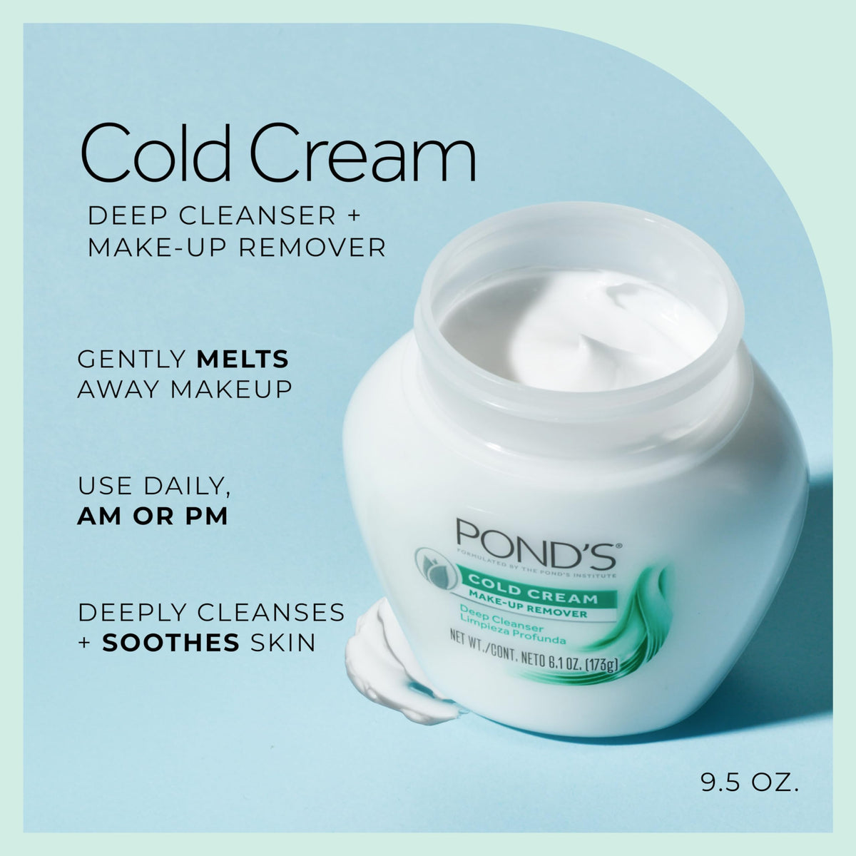 POND'S cold cream rich texture close-up showing creamy moisturizing benefit