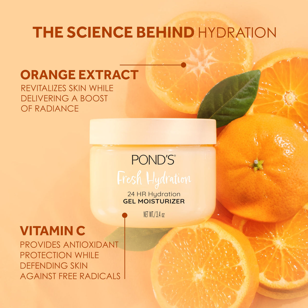POND’S gel texture close-up demonstrating lightweight, quick-absorbing feel