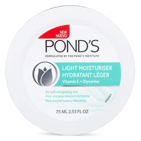 POND'S back label close-up displays ingredients and usage details visibly