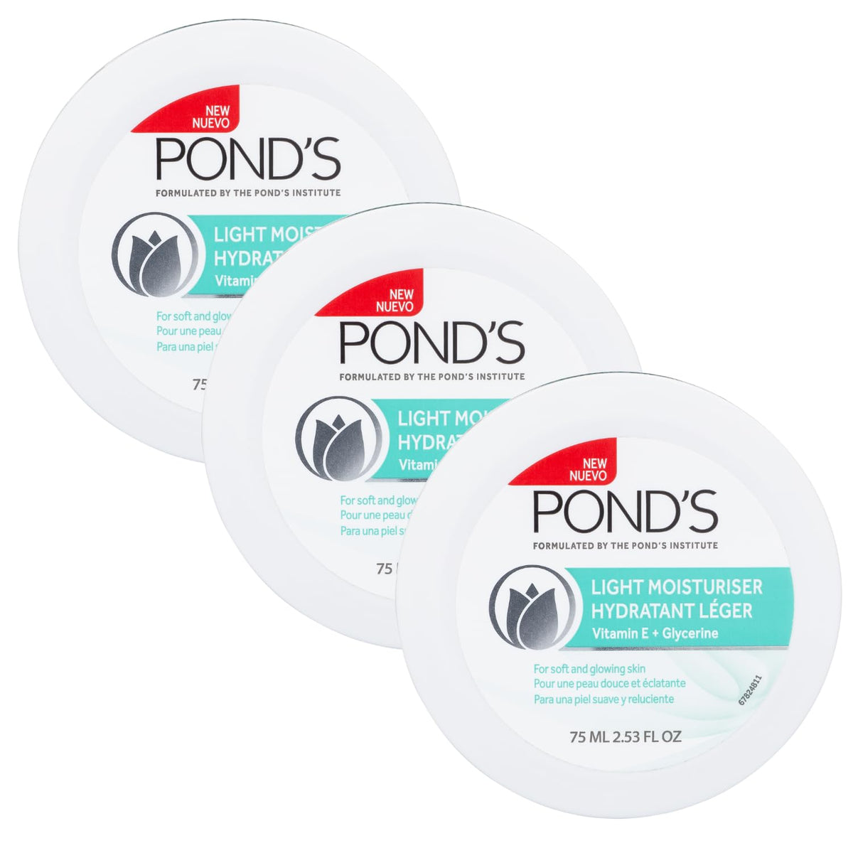 POND'S front packaging shows compact tubes and brand clarity for easy use