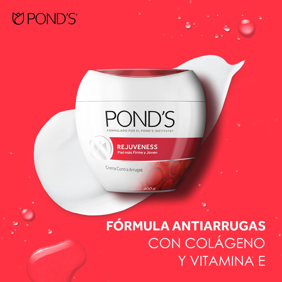 POND'S cream being smoothed on hand demonstrating quick absorption