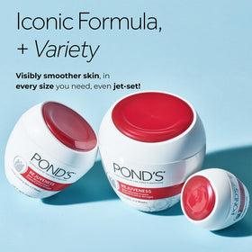 POND'S jar label close-up showing product name and ingredient callouts