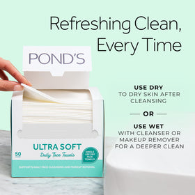 POND’S label closeup highlighting product claims and directions