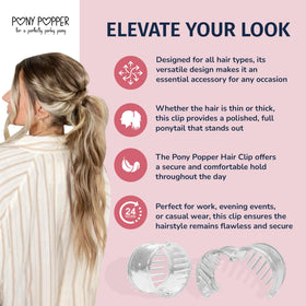 Pony Popper used to create a lifted high ponytail for added volume benefit