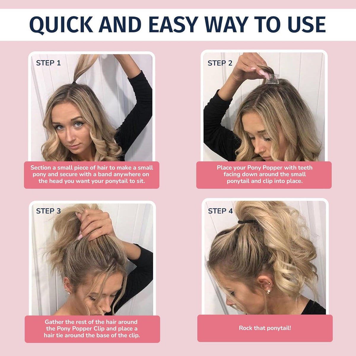 Pony Popper being inserted on model demonstrating quick use