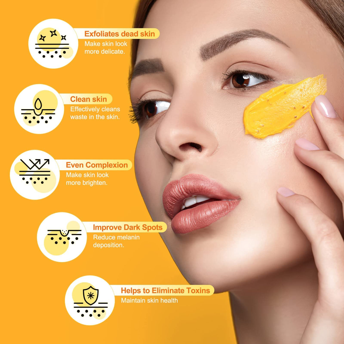 POP MODERN.C close-up of exfoliant particles, shows gentle walnut shell granules for cleansing