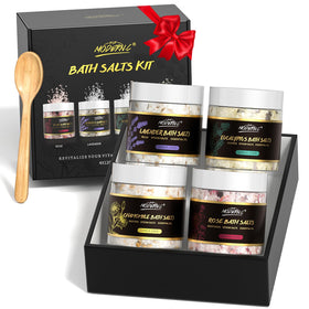 POP MODERN.C front packaging showing four scented bath salt jars, ideal gifting