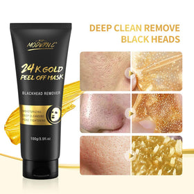 POP MODERN.C mask texture close-up highlighting silky gold formula benefits