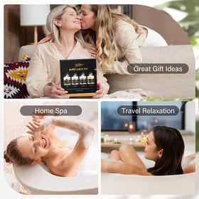 POP MODERN.C bath set arranged in a bathroom scene illustrating relaxing home spa