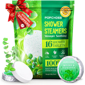 POPCHOSE front packaging showing eucalyptus steamers, perfect gift-ready aroma