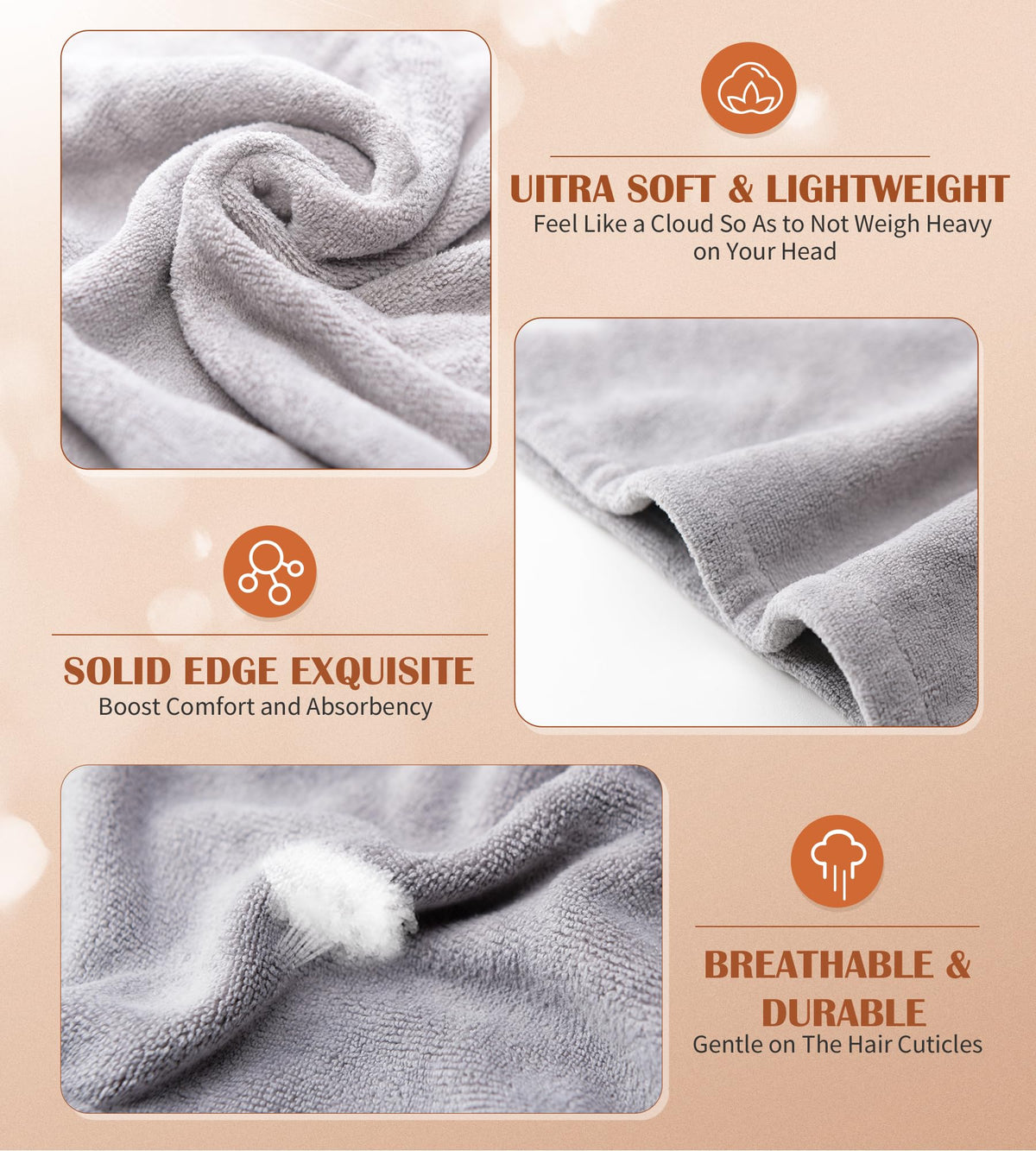 POPCHOSE hair wrap in use holding long hair securely and reducing frizz