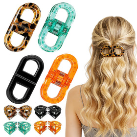 POPLOPP front view of four magnetic hair clips shows compact strong-hold design