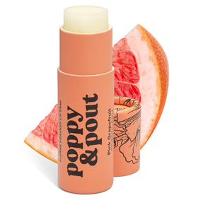 Poppy & Pout front cardboard tube showing recyclable jumbo packaging and eco benefit