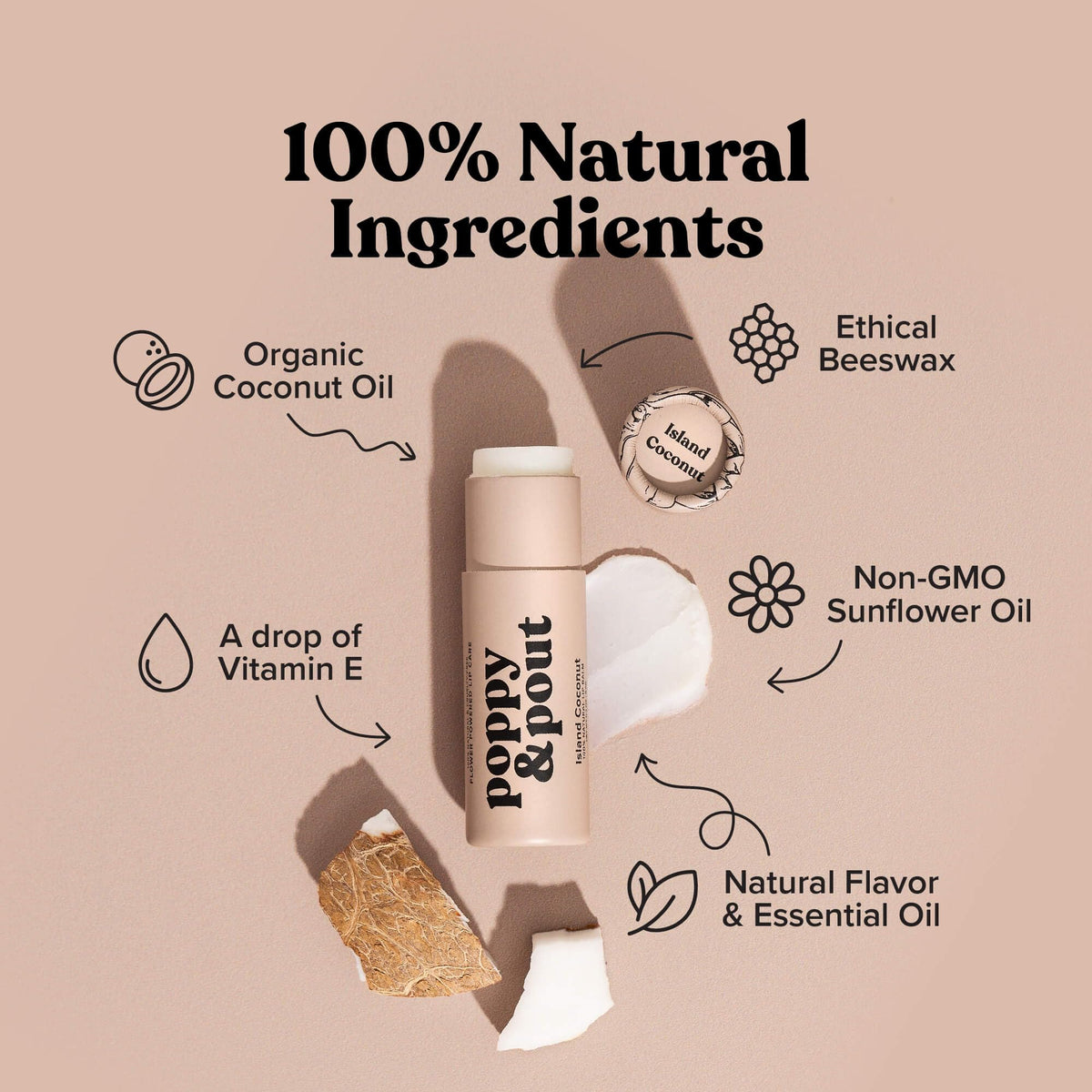 Poppy & Pout open tube texture highlighting smooth glide and hydration benefit