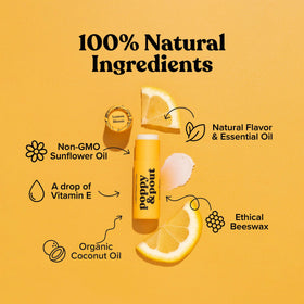 Poppy & Pout cardboard tube detail emphasizing sustainable recyclable packaging benefit