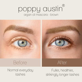 Poppy Austin close-up of full-bristle wand for defined, clump-free lashes