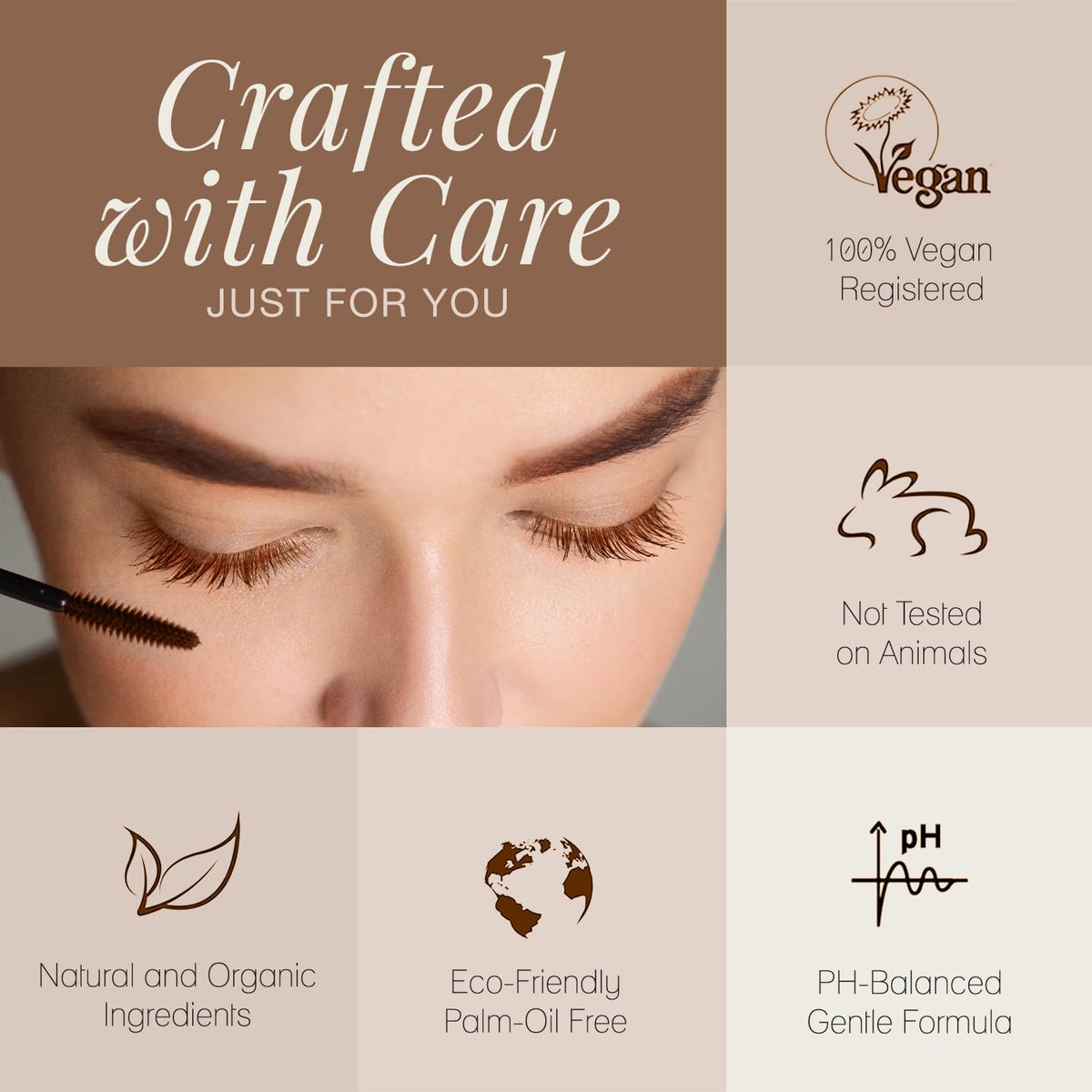 Poppy Austin mascara applied on model creating natural lifted lashes