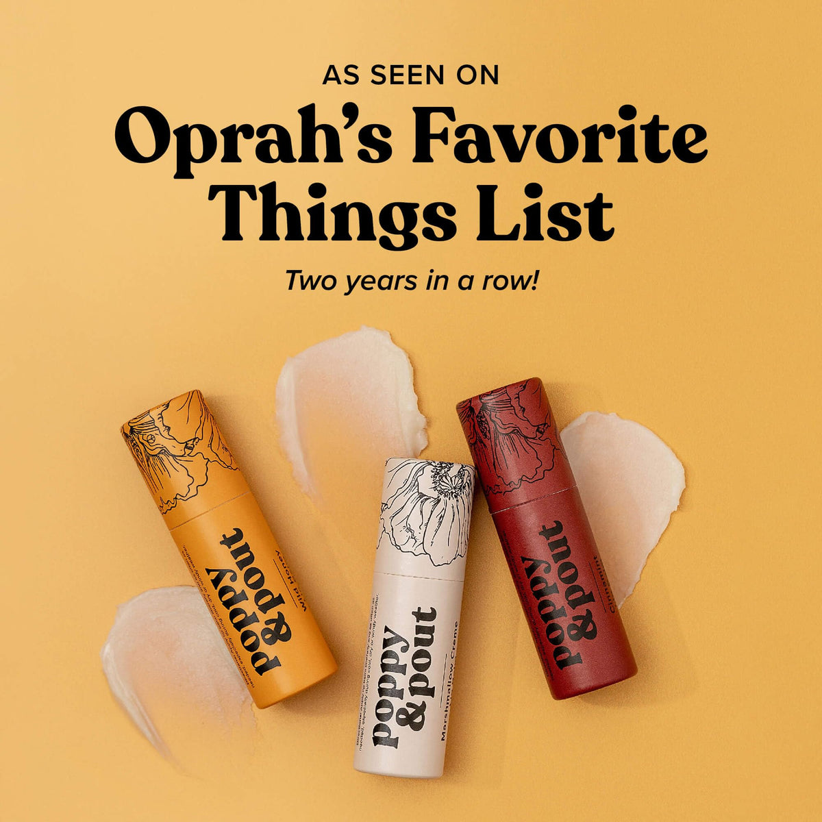 Poppy & Pout ingredients flatlay with beeswax and coconut oil for nourishing care