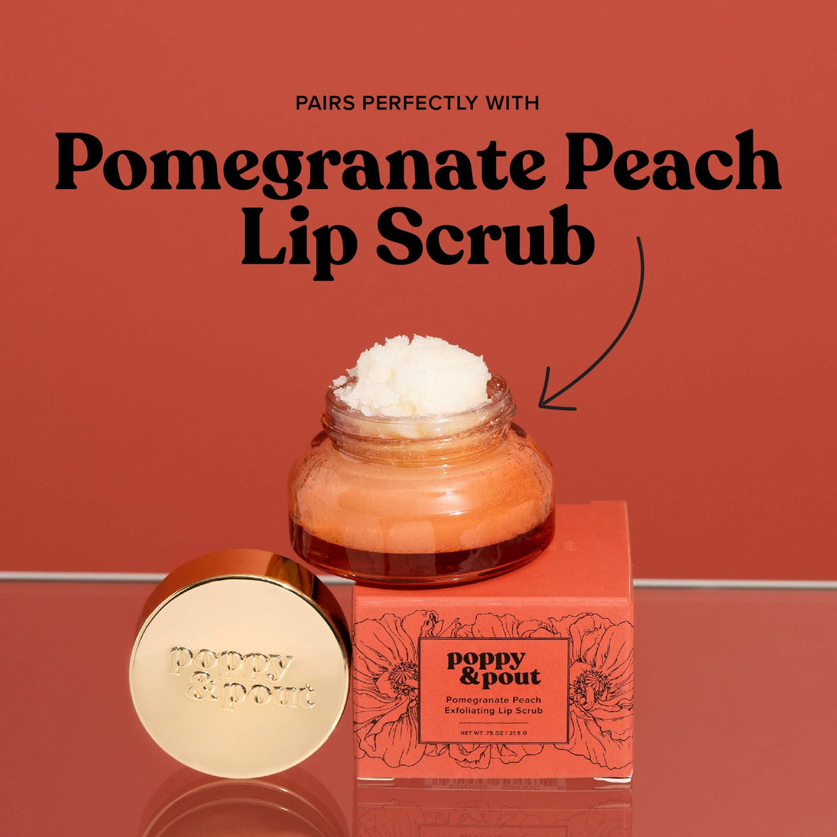 Poppy & Pout flatlay multiple tubes showing variety and product value