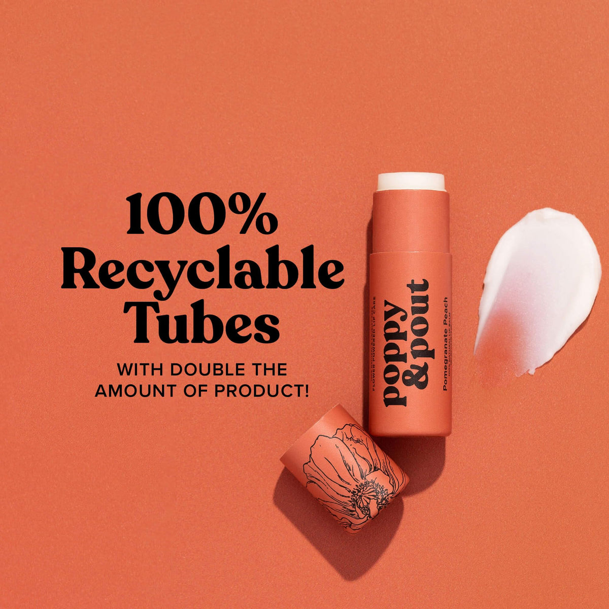 Poppy & Pout balm applied outdoors demonstrating on-the-go lip comfort
