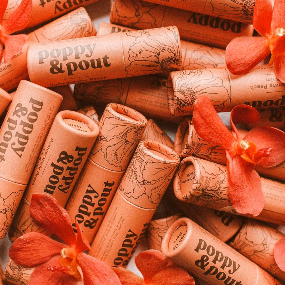 Poppy & Pout layered under lipstick showing smooth, non-pilling finish