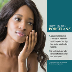Porcelana applied to body spot showing targeted fading support