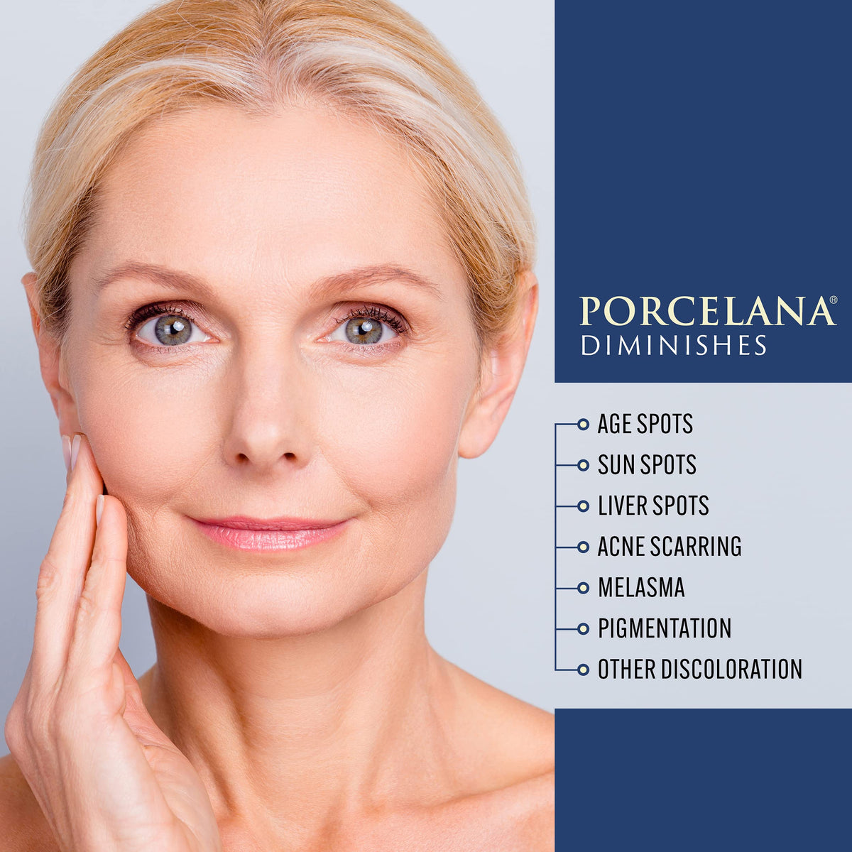 Porcelana ingredient display highlighting vitamins A and E for renewal