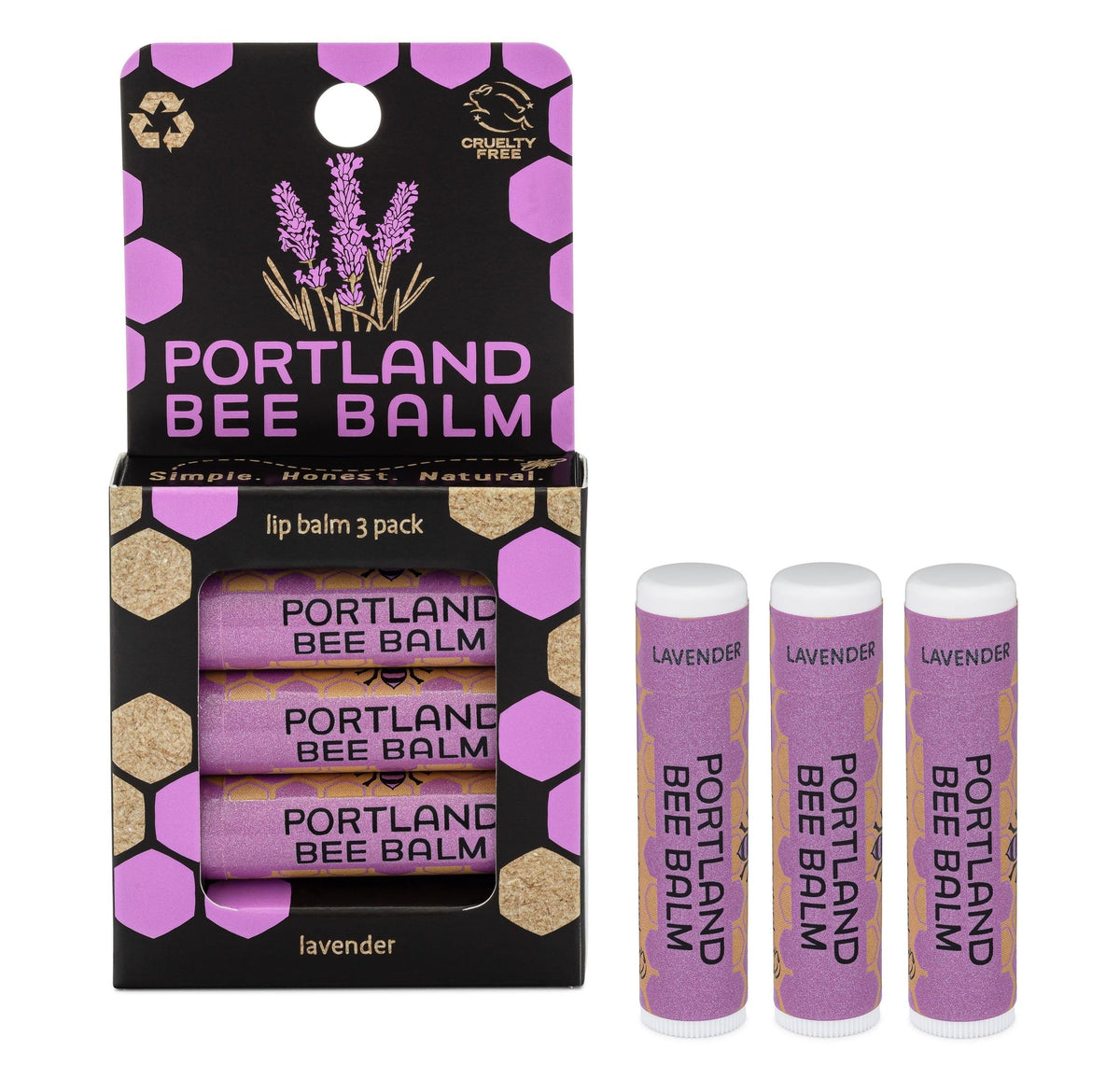 Portland Bee Balm front packaging showing lavender scent and benefits