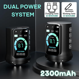 POSEIDON twin 2300mAh batteries with USB-C charger for long-lasting sessions