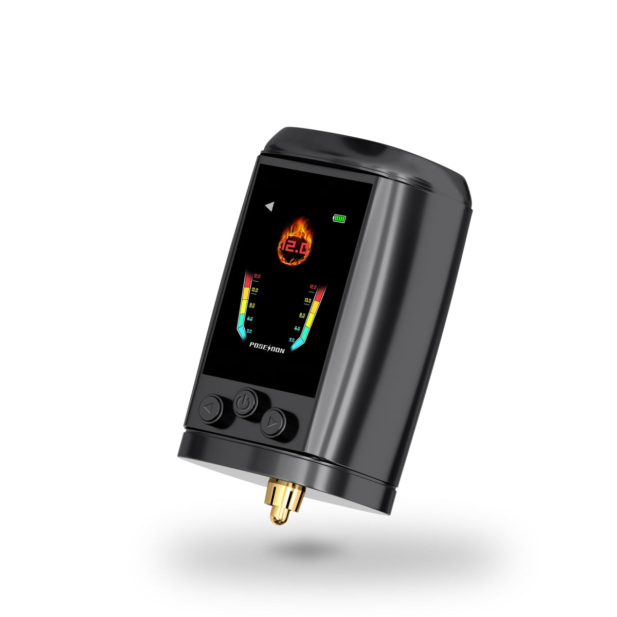 POSEIDON battery pack front view showing compact design and portability benefit