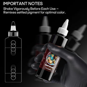 POSEIDON bottle on an artist workstation showing compatibility with tattoo setup