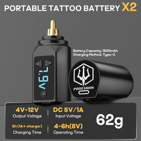 POSEIDON two rechargeable batteries with Type-C cable for longer sessions