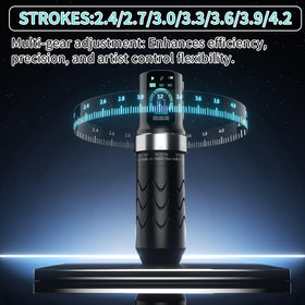 POSEIDON tattoo pen close-up highlighting ergonomic grip for steady control
