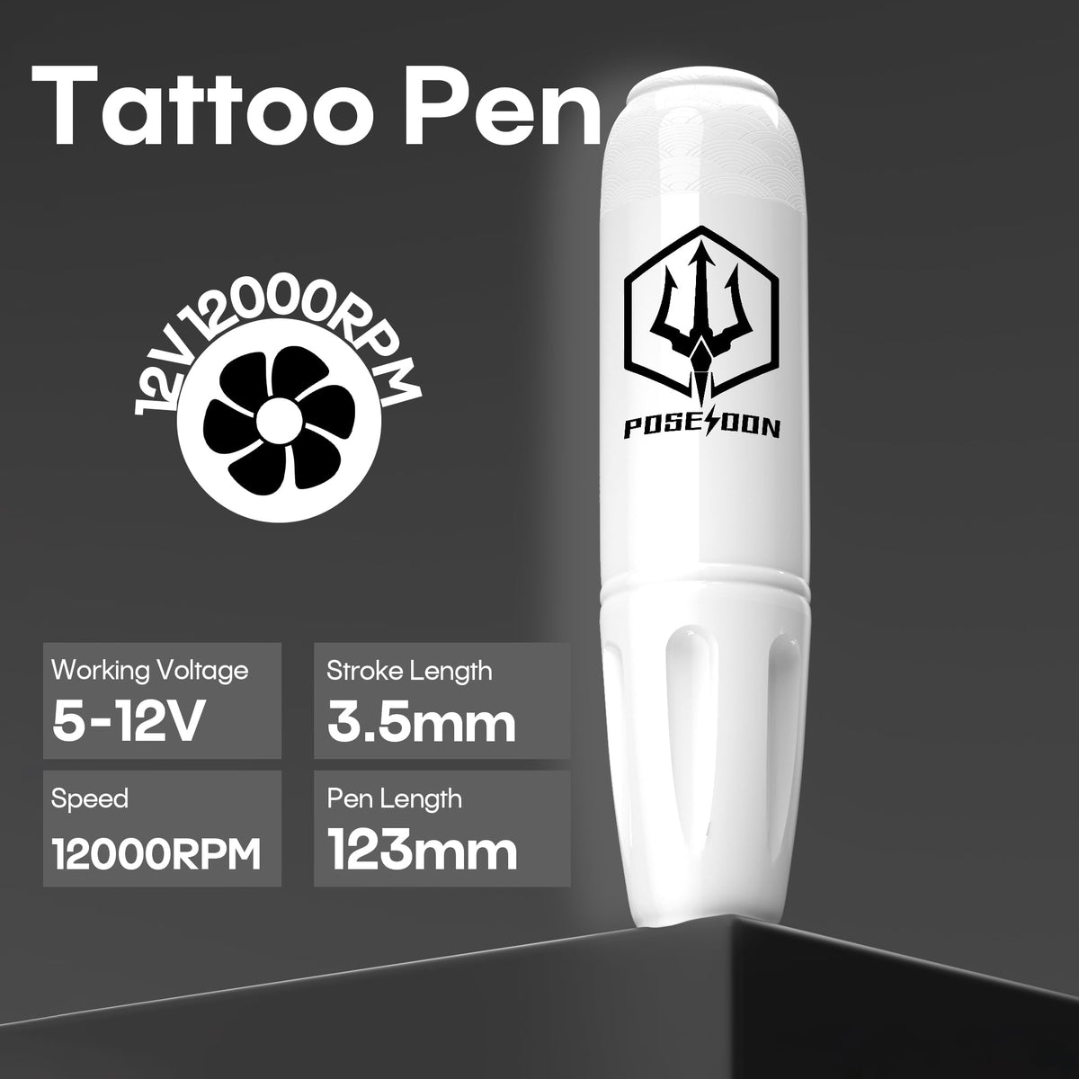 POSEIDON close-up of pen mechanism showing stroke detail for consistent needle motion