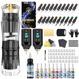 POSEIDON front view of cordless tattoo pen showing ergonomic shape and finish