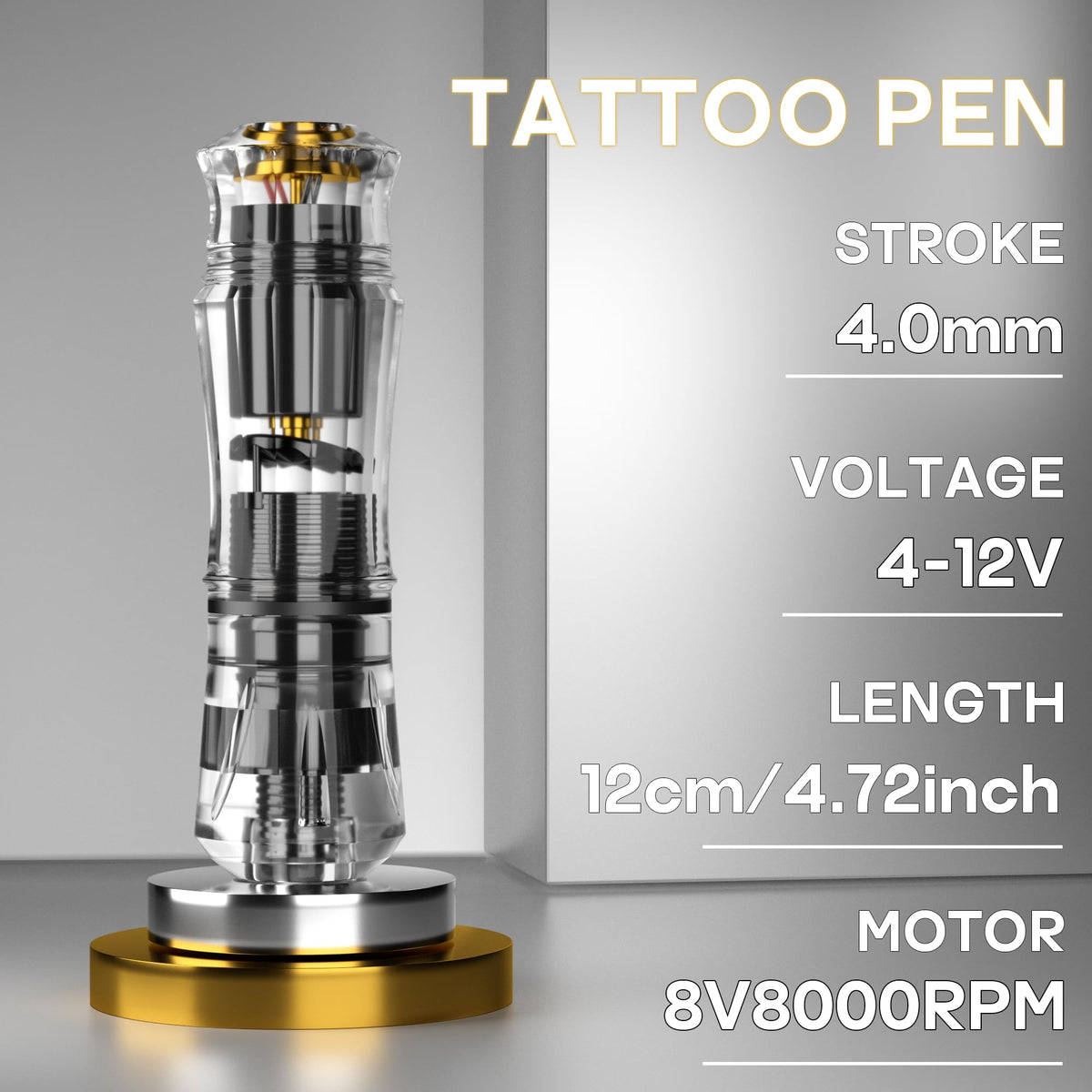 POSEIDON transparent barrel close-up revealing internal motor and needle travel