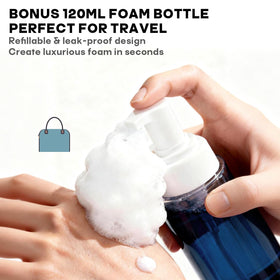 POSEIDON kit in use with hand applying balm to tattoo for soothing protection benefit