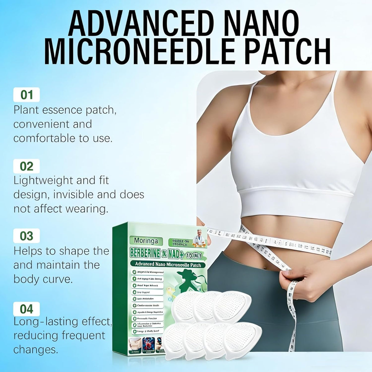 POSOJPIP patch applied on shoulder demonstrating discreet wear and freedom to move