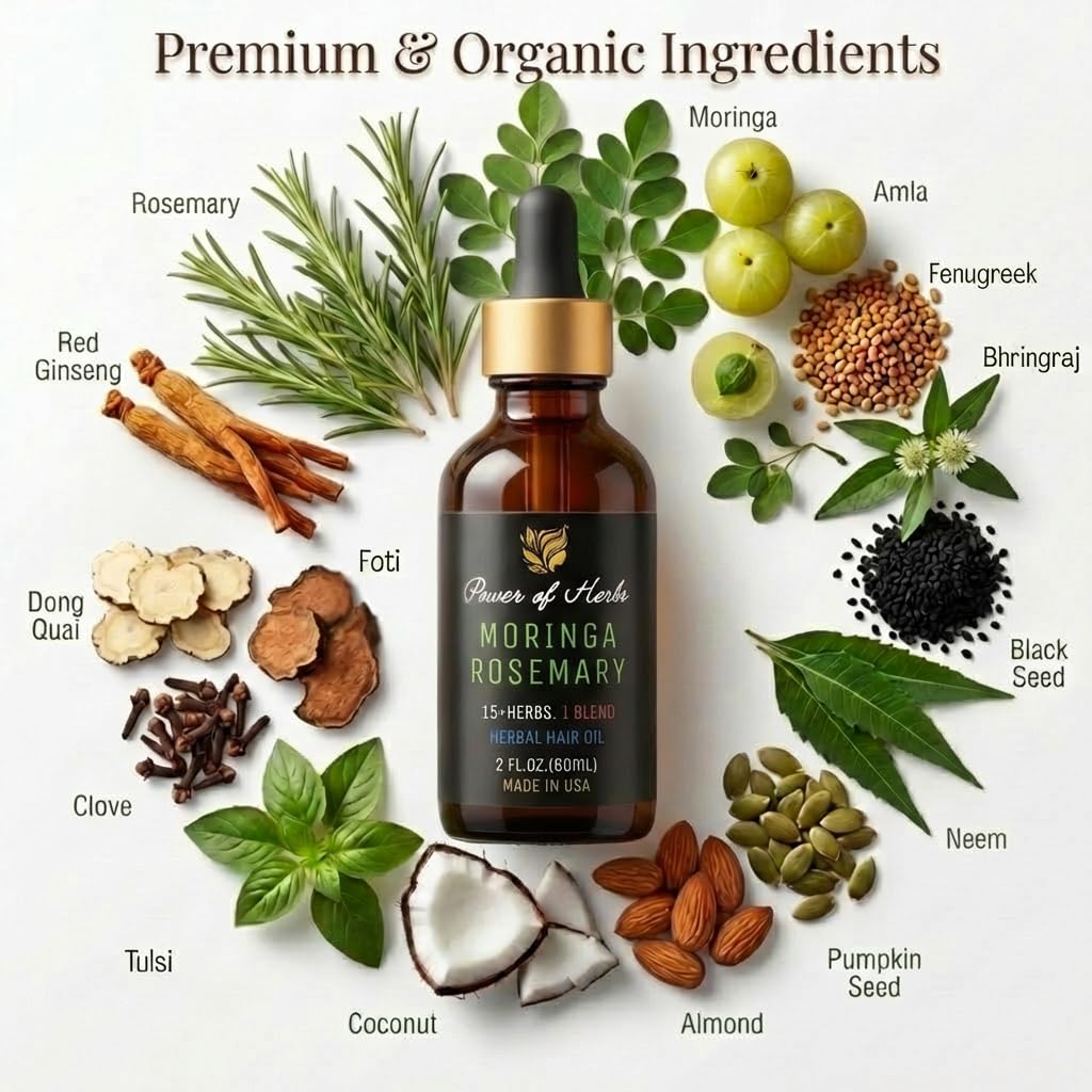 Power of Herbs scalp massage application demonstrating soothing benefit