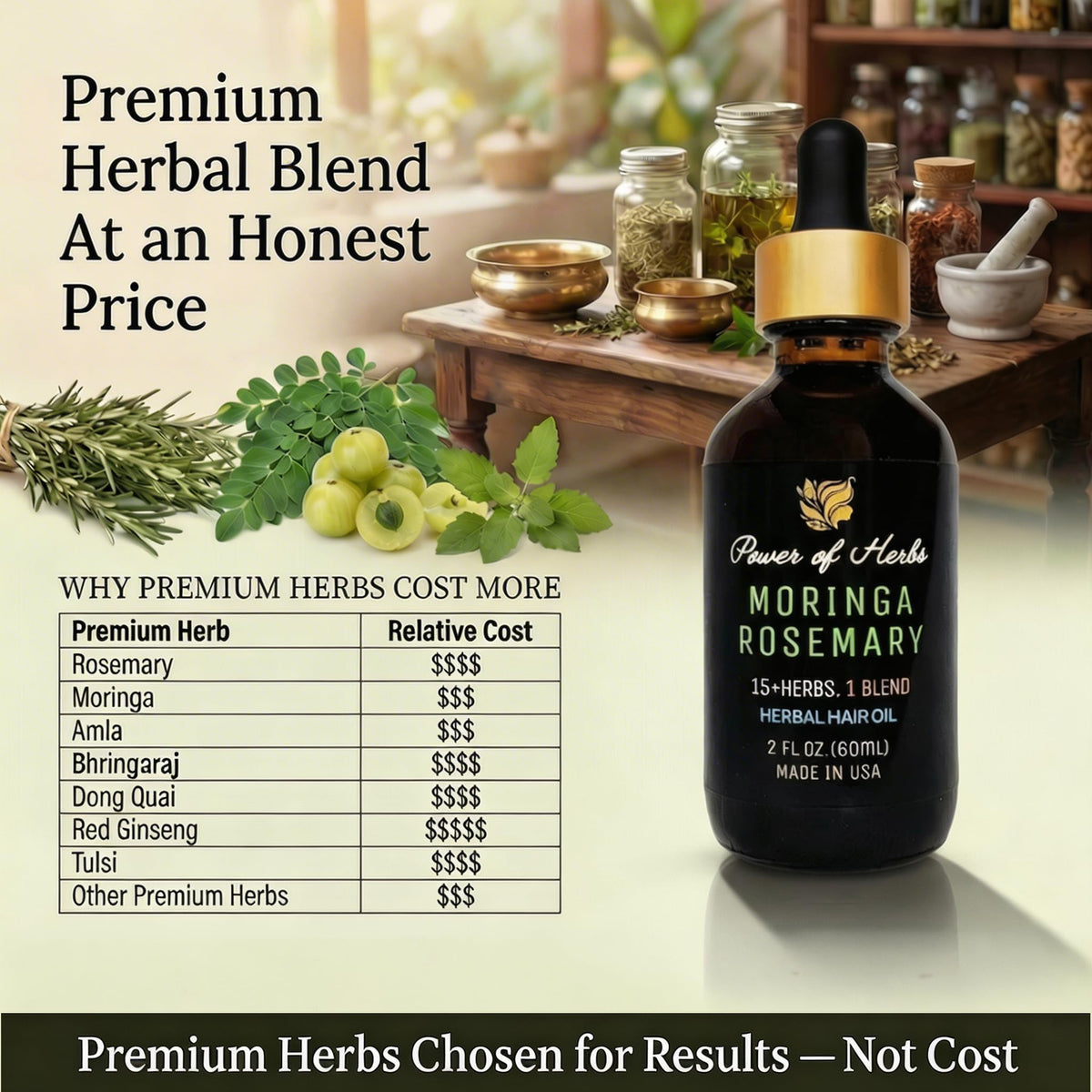 Power of Herbs before and after hair showing improved manageability